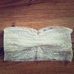 Bebe White Strapless Lace Bralette